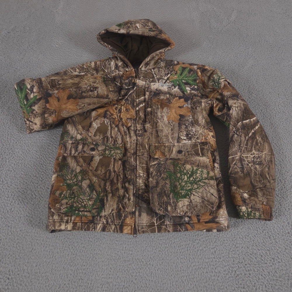 Mount'n Prairie Jacket Mens XL Brown Realtree Edge Camo Insulated Hooded Hunting